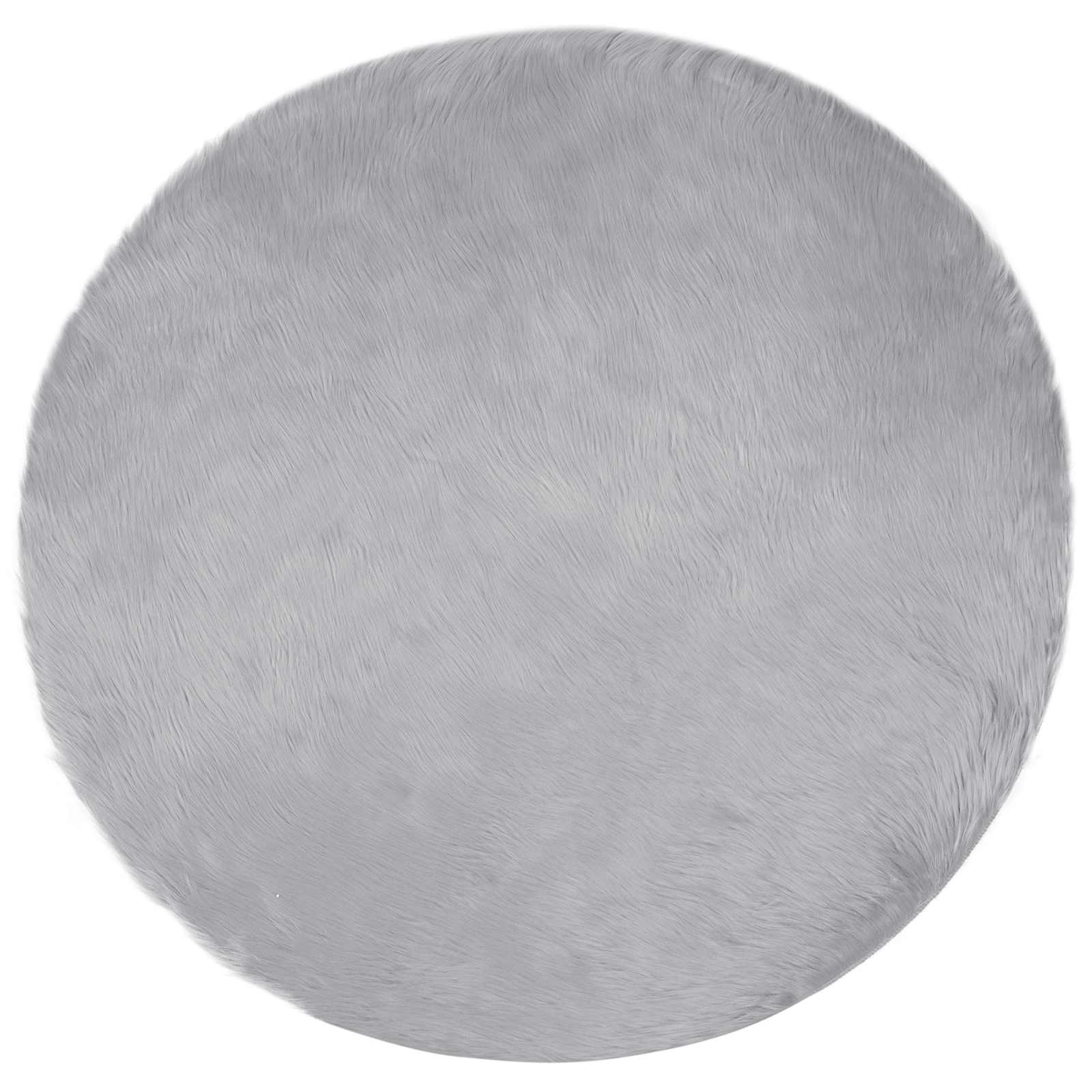 vidaXL Faux Sheepskin Rug TAFALLA Grey Ø 200 cm Polyester 2