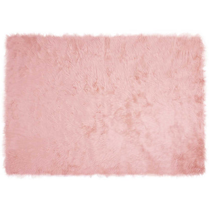 vidaXL Faux Sheepskin Rug TAFALLA Pink 140 x 200 cm Polyester 2
