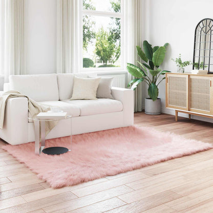 vidaXL Faux Sheepskin Rug TAFALLA Pink 160 x 230 cm Polyester 1