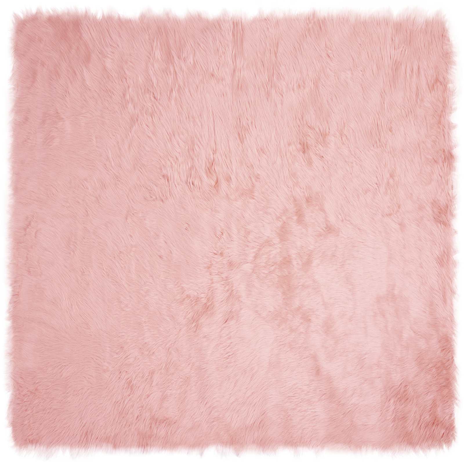 vidaXL Faux Sheepskin Rug TAFALLA Pink 200 x 200 cm Polyester 2