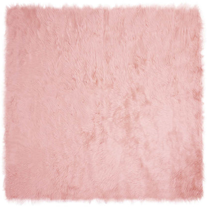 vidaXL Faux Sheepskin Rug TAFALLA Pink 200 x 200 cm Polyester 2