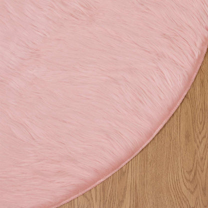 vidaXL Faux Sheepskin Rug TAFALLA Pink Ø 200 cm Polyester 6