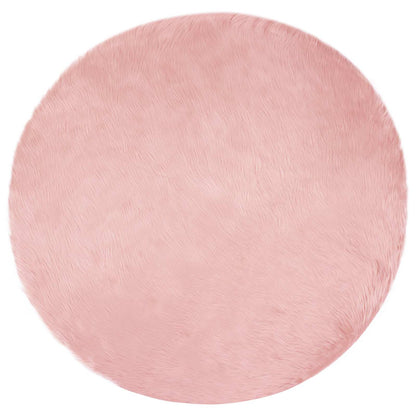 vidaXL Faux Sheepskin Rug TAFALLA Pink Ø 200 cm Polyester 2