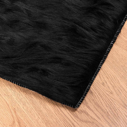 vidaXL Faux Sheepskin Rug TAFALLA Black 160 x 230 cm Polyester 6