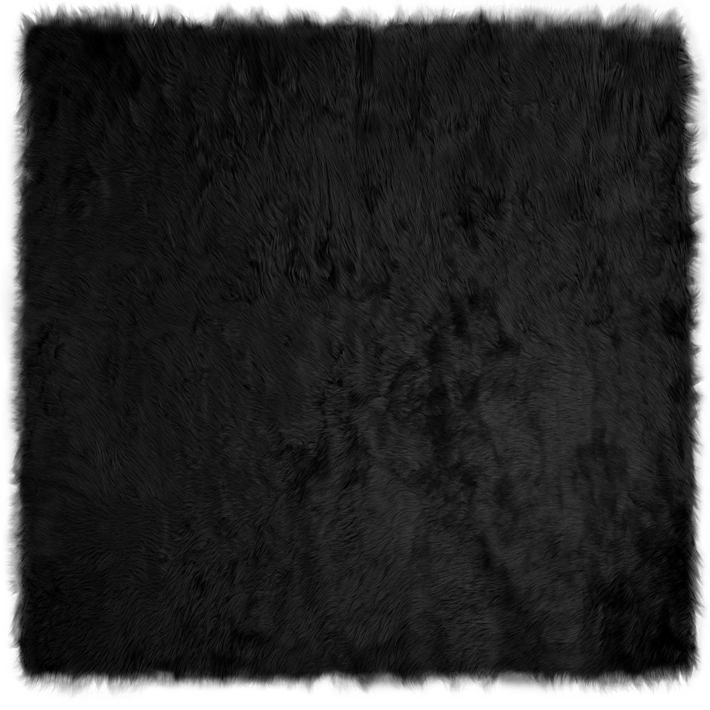 vidaXL Faux Sheepskin Rug TAFALLA Black 200 x 200 cm Polyester 2
