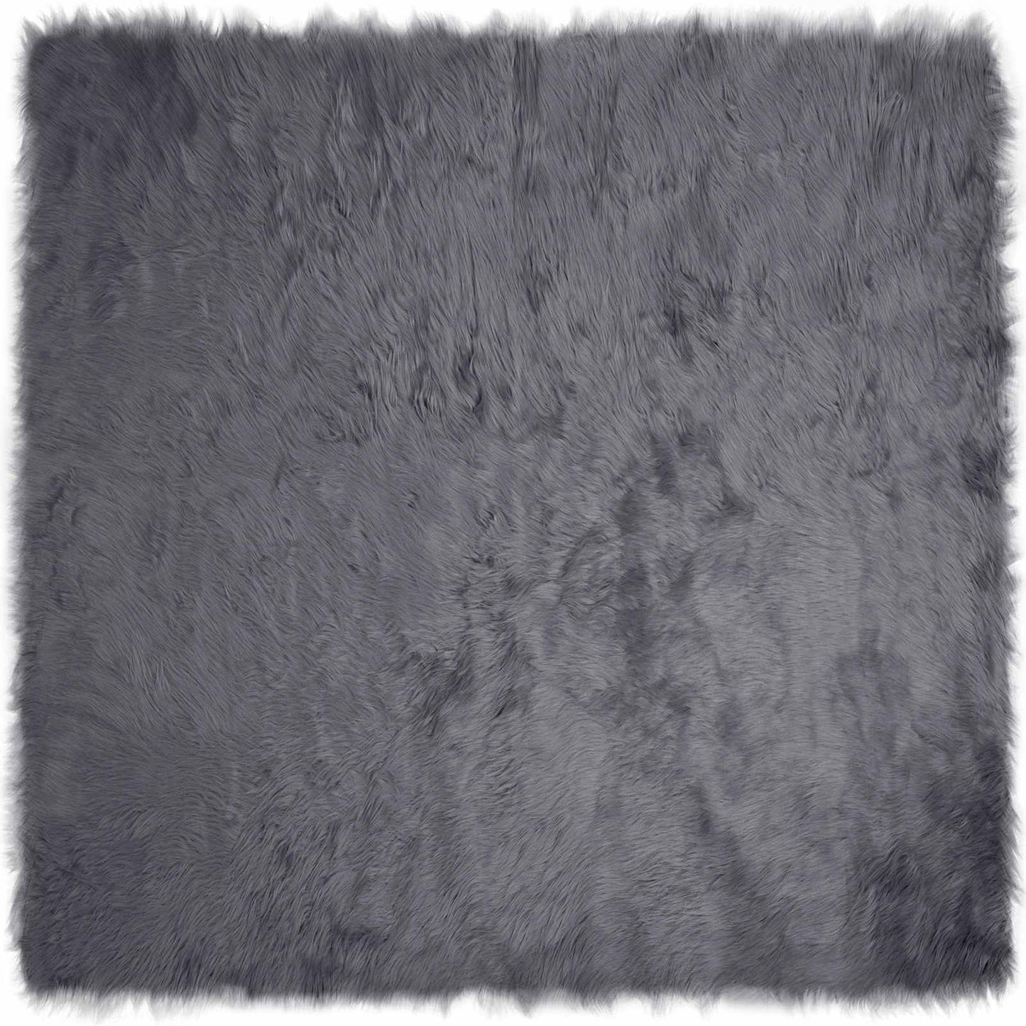 vidaXL Faux Sheepskin Rug TAFALLA Anthracite 200 x 200 cm Polyester 2