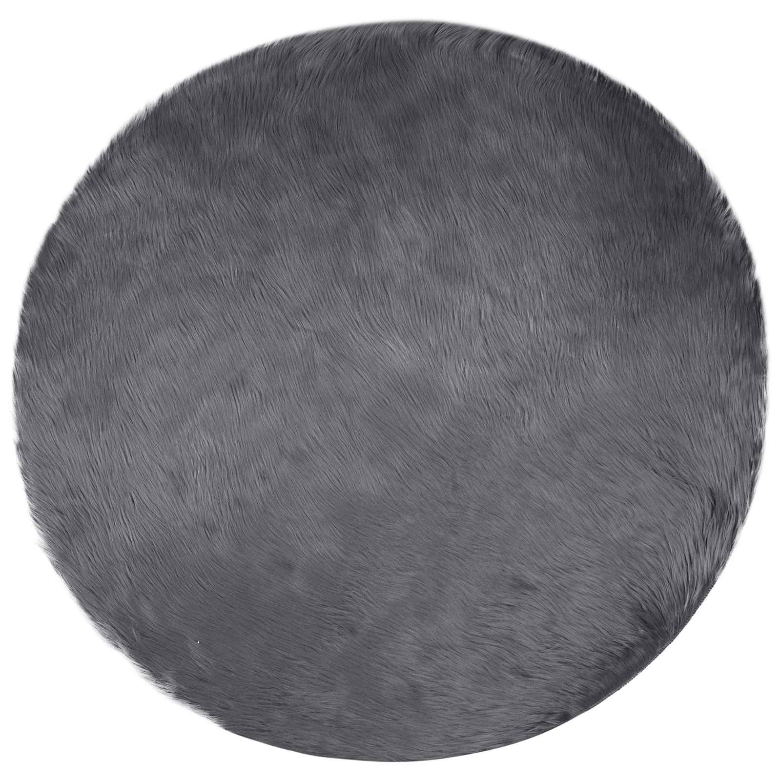 vidaXL Faux Sheepskin Rug TAFALLA Anthracite Ø 200 cm Polyester 2