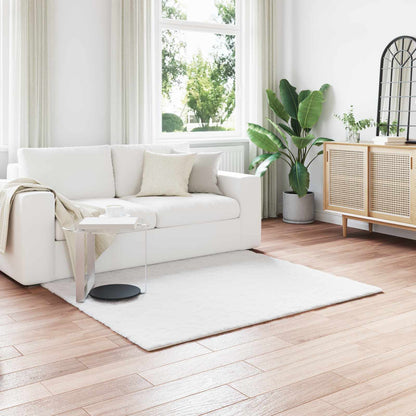 vidaXL Anti-Slip Faux Rabbit Fur Rug OLITE White 160 x 160 cm 1