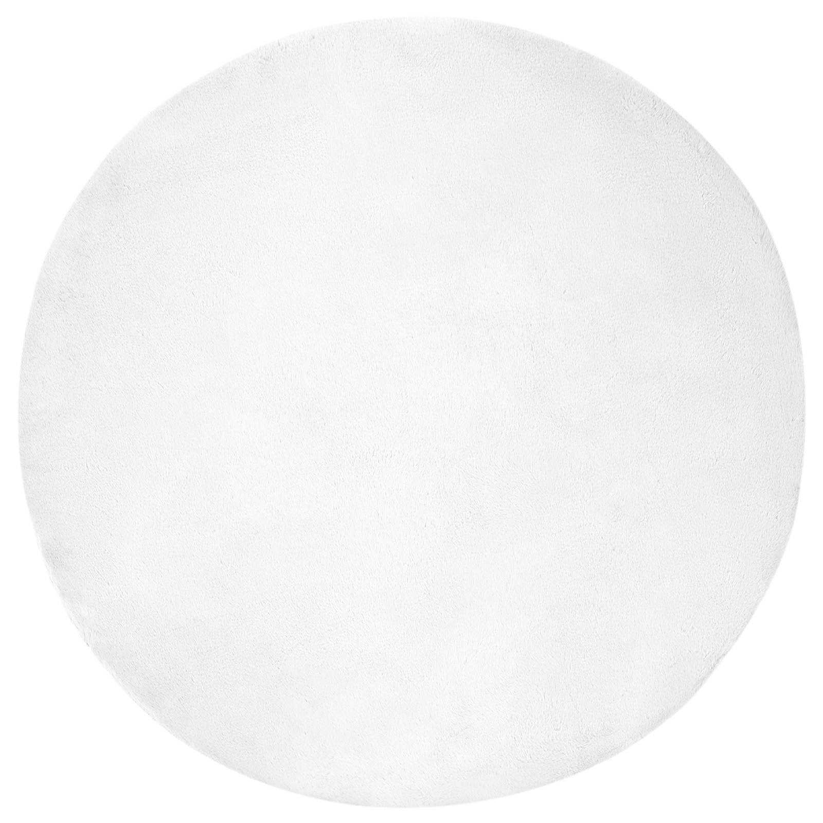 vidaXL Anti-Slip Faux Rabbit Fur Rug OLITE White Ø 200 cm Polyester 2