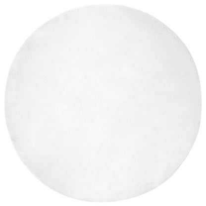 vidaXL Anti-Slip Faux Rabbit Fur Rug OLITE White Ø 200 cm Polyester 2