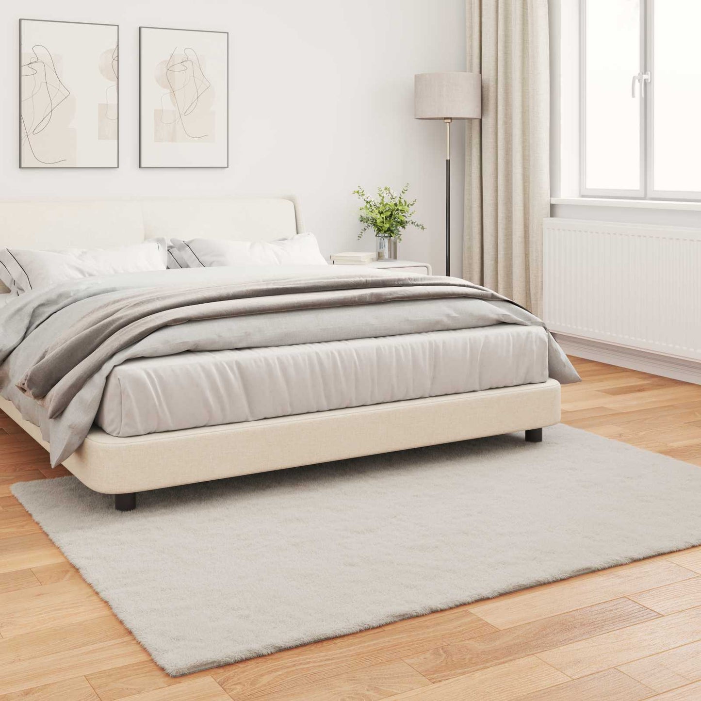 vidaXL Anti-Slip Faux Rabbit Fur Rug OLITE Beige 160 x 230 cm 4