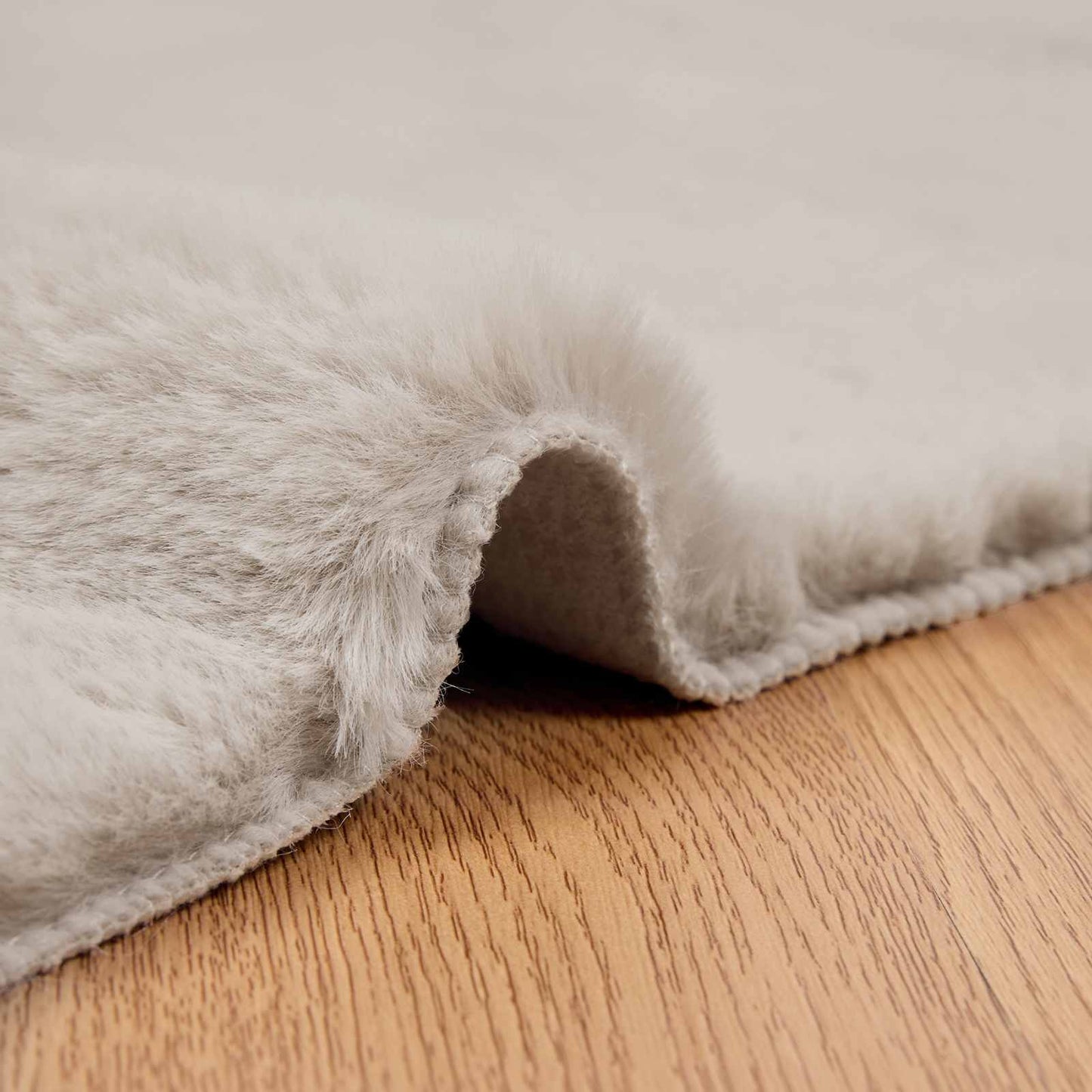 vidaXL Anti-Slip Faux Rabbit Fur Rug OLITE Beige 200 x 200 cm 5