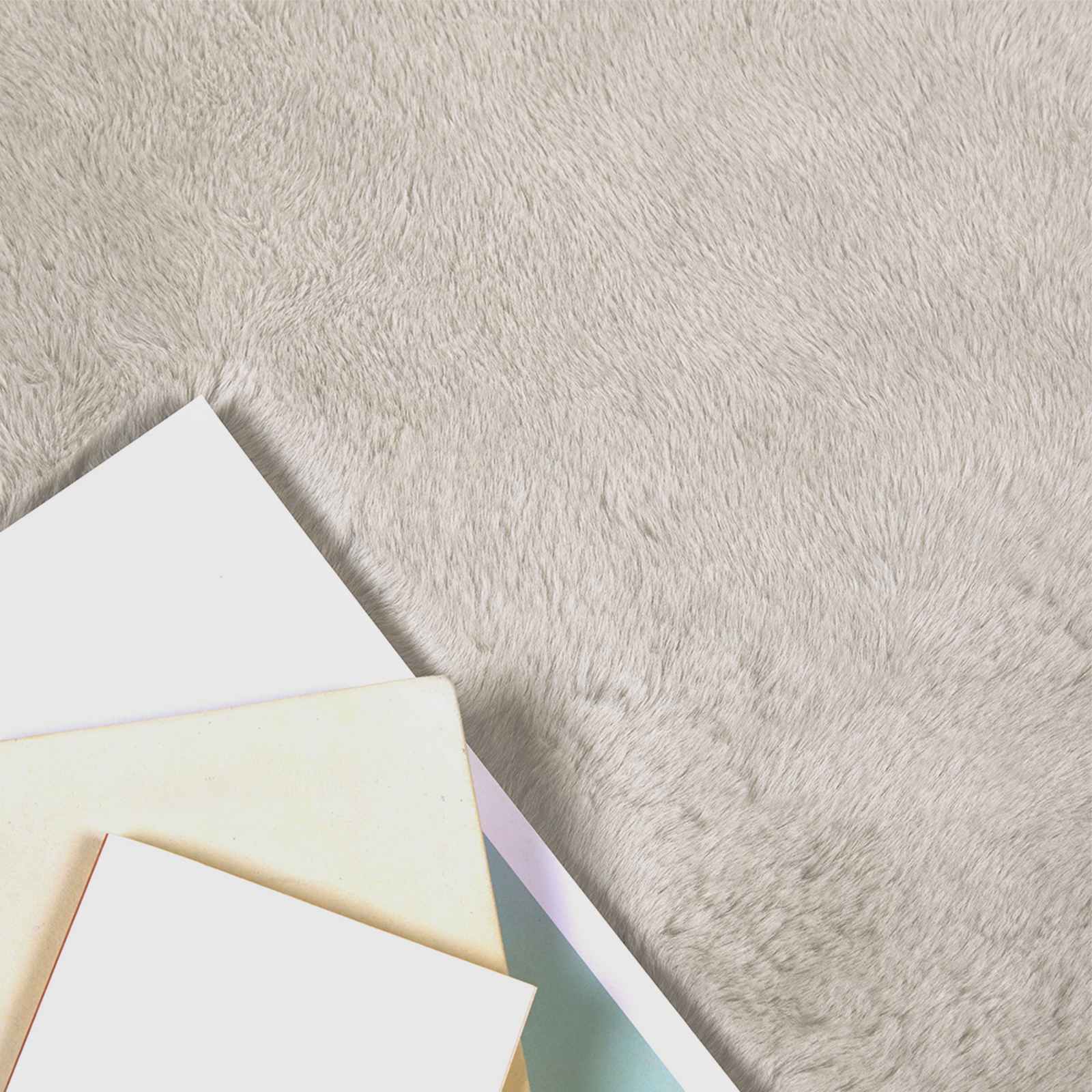 vidaXL Anti-Slip Faux Rabbit Fur Rug OLITE Beige 200 x 200 cm 3