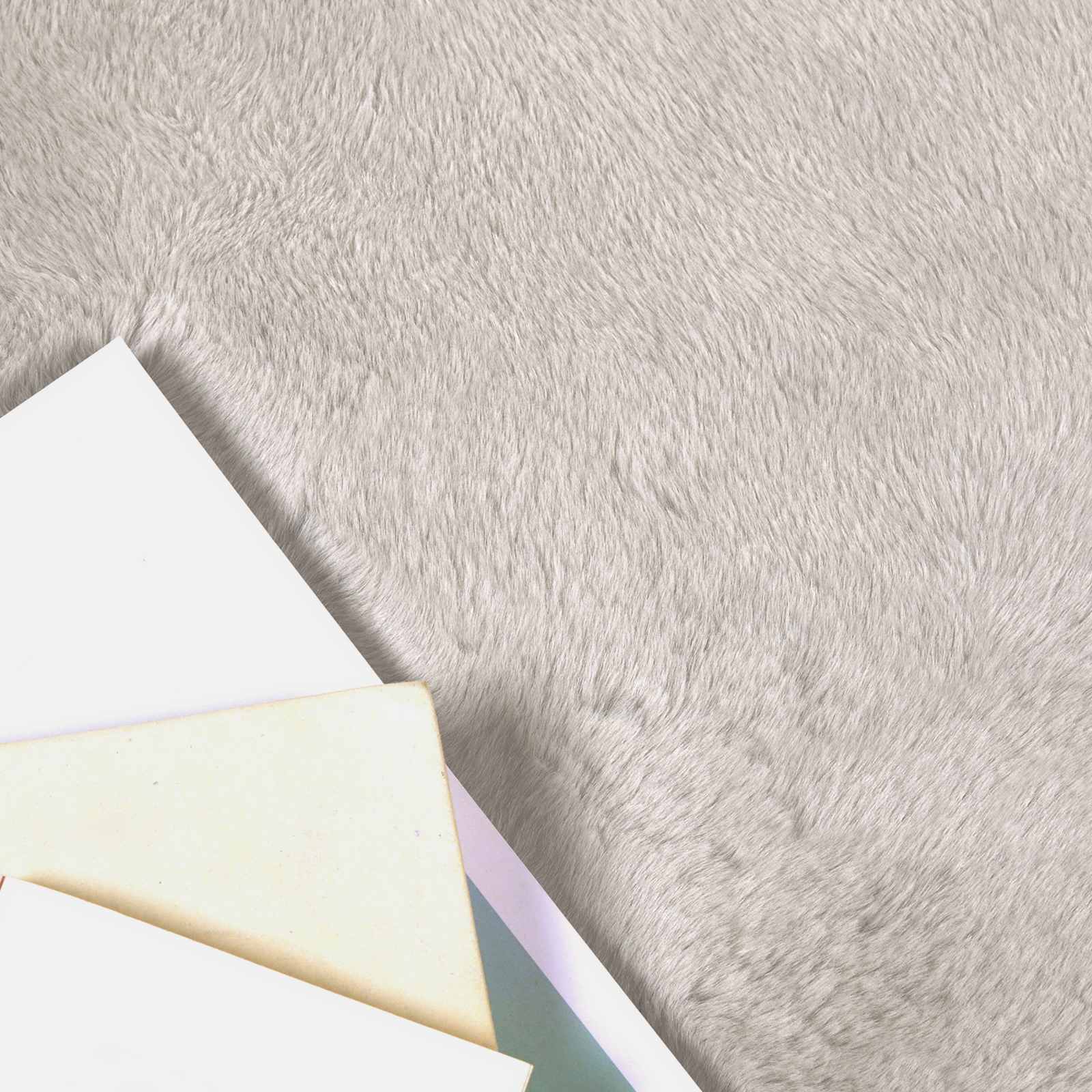 vidaXL Anti-Slip Faux Rabbit Fur Rug OLITE Beige Ø 200 cm Polyester 3
