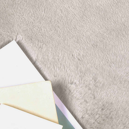 vidaXL Anti-Slip Faux Rabbit Fur Rug OLITE Beige Ø 200 cm Polyester 3