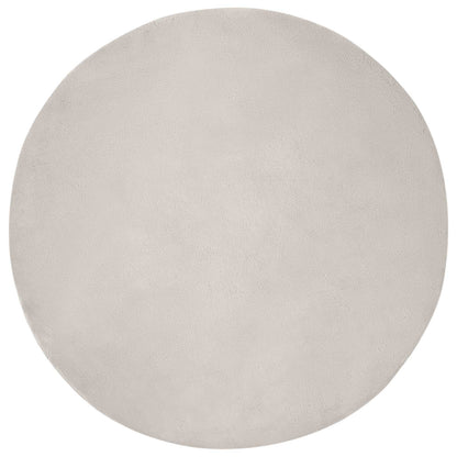vidaXL Anti-Slip Faux Rabbit Fur Rug OLITE Beige Ø 200 cm Polyester 2