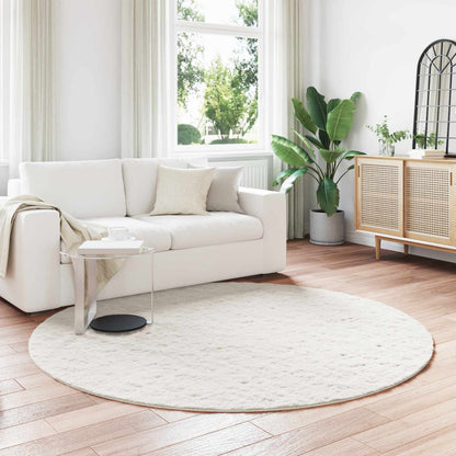 vidaXL Anti-Slip Faux Rabbit Fur Rug OLITE Cream Ø 200 cm Polyester 1