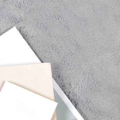 vidaXL Anti-Slip Faux Rabbit Fur Rug OLITE Grey 200 x 200 cm Polyester 3