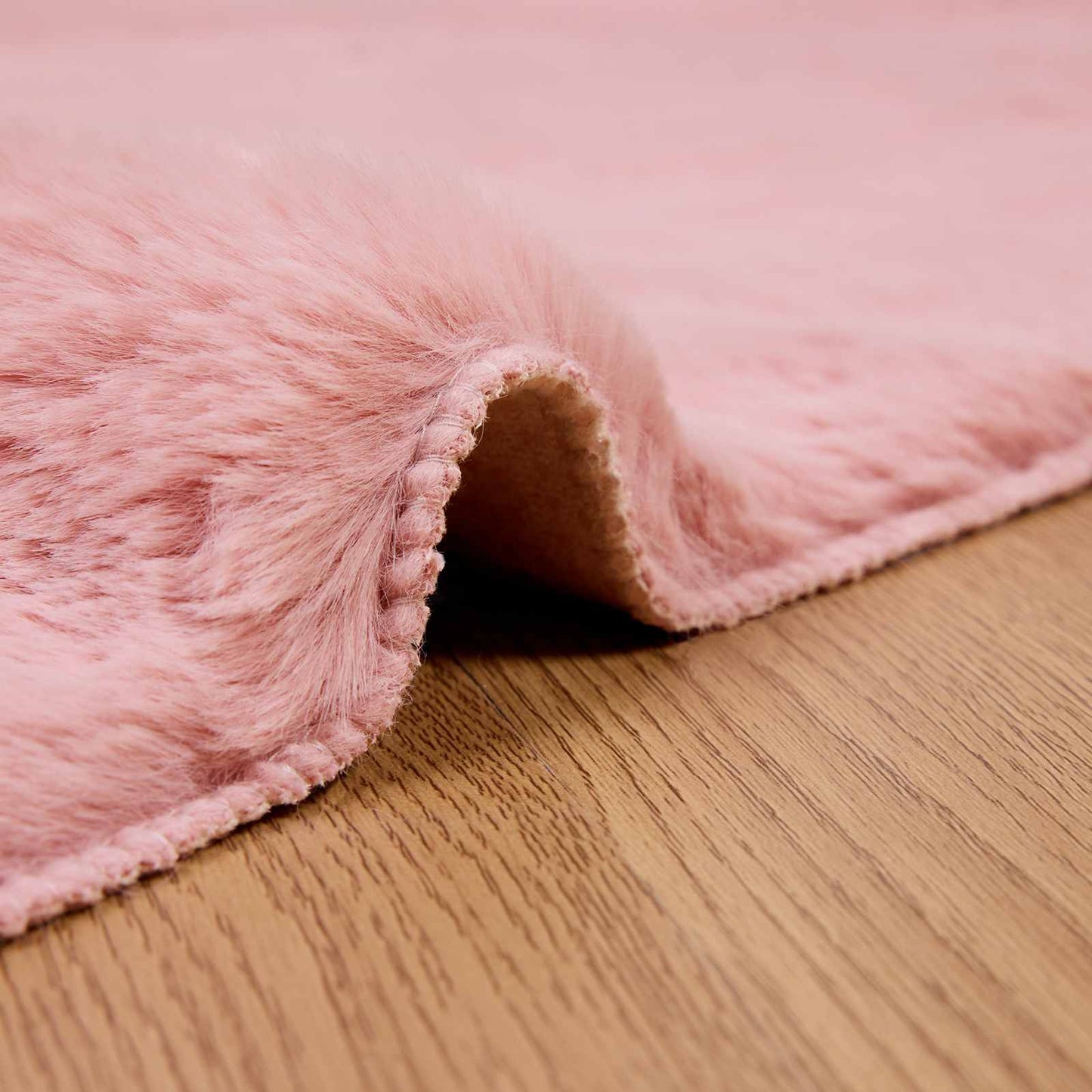 vidaXL Anti-Slip Faux Rabbit Fur Rug OLITE Pink 160 x 230 cm Polyester 5