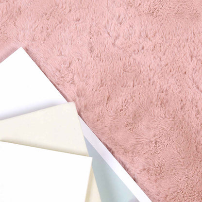 vidaXL Anti-Slip Faux Rabbit Fur Rug OLITE Pink 160 x 230 cm Polyester 3