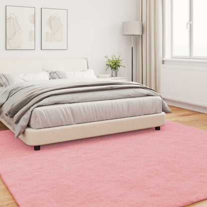 vidaXL Anti-Slip Faux Rabbit Fur Rug OLITE Pink 200 x 200 cm Polyester 4