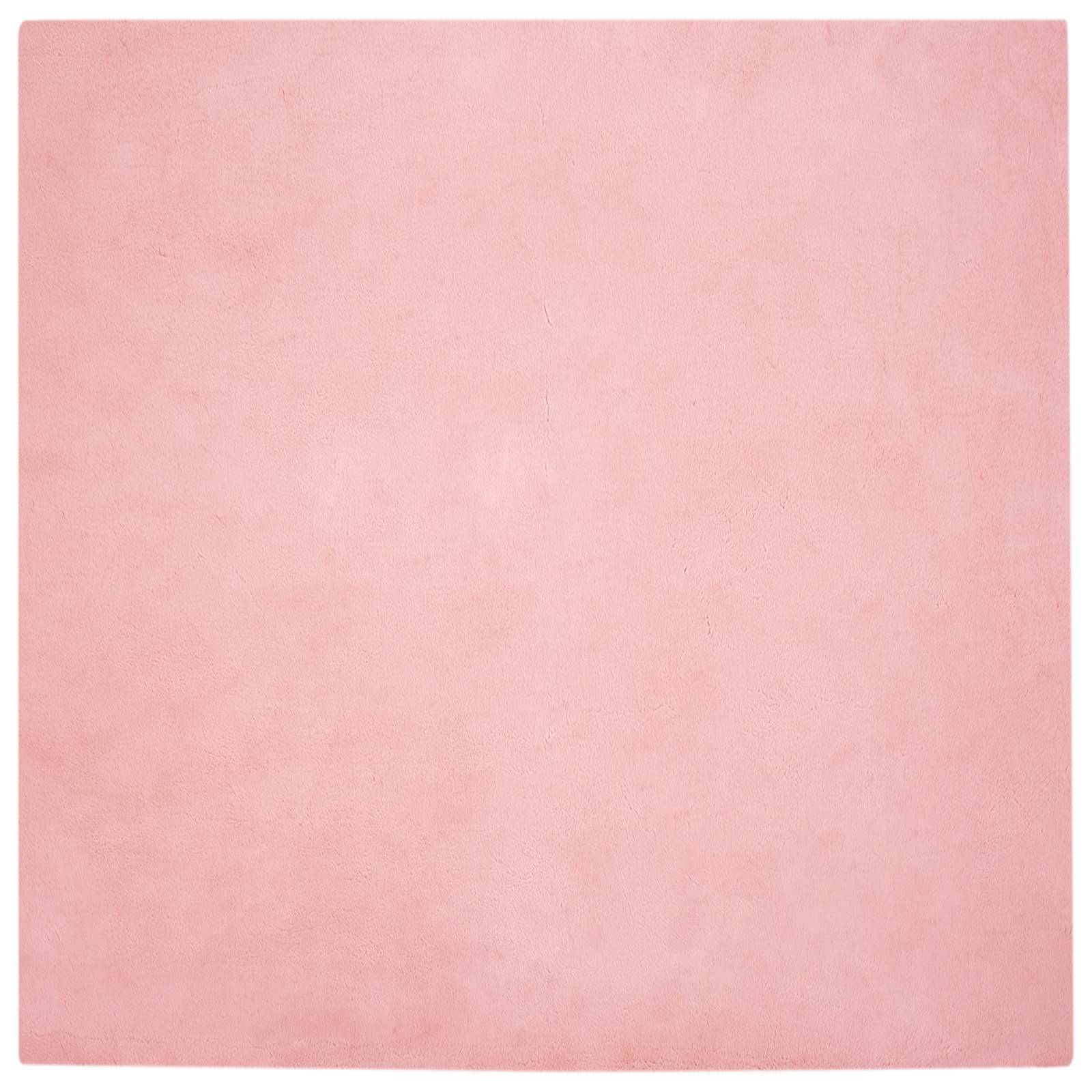 vidaXL Anti-Slip Faux Rabbit Fur Rug OLITE Pink 200 x 200 cm Polyester 2