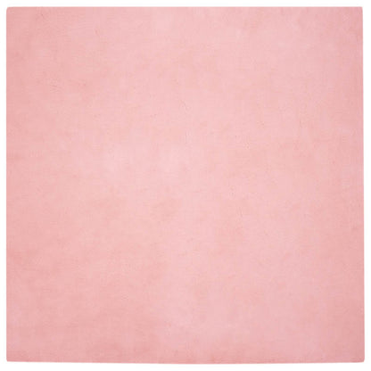 vidaXL Anti-Slip Faux Rabbit Fur Rug OLITE Pink 200 x 200 cm Polyester 2