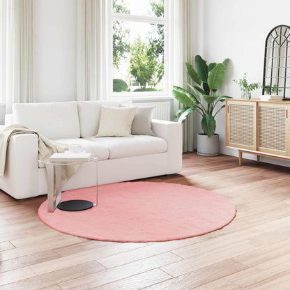 vidaXL Anti-Slip Faux Rabbit Fur Rug OLITE Pink Ø 200 cm Polyester 1