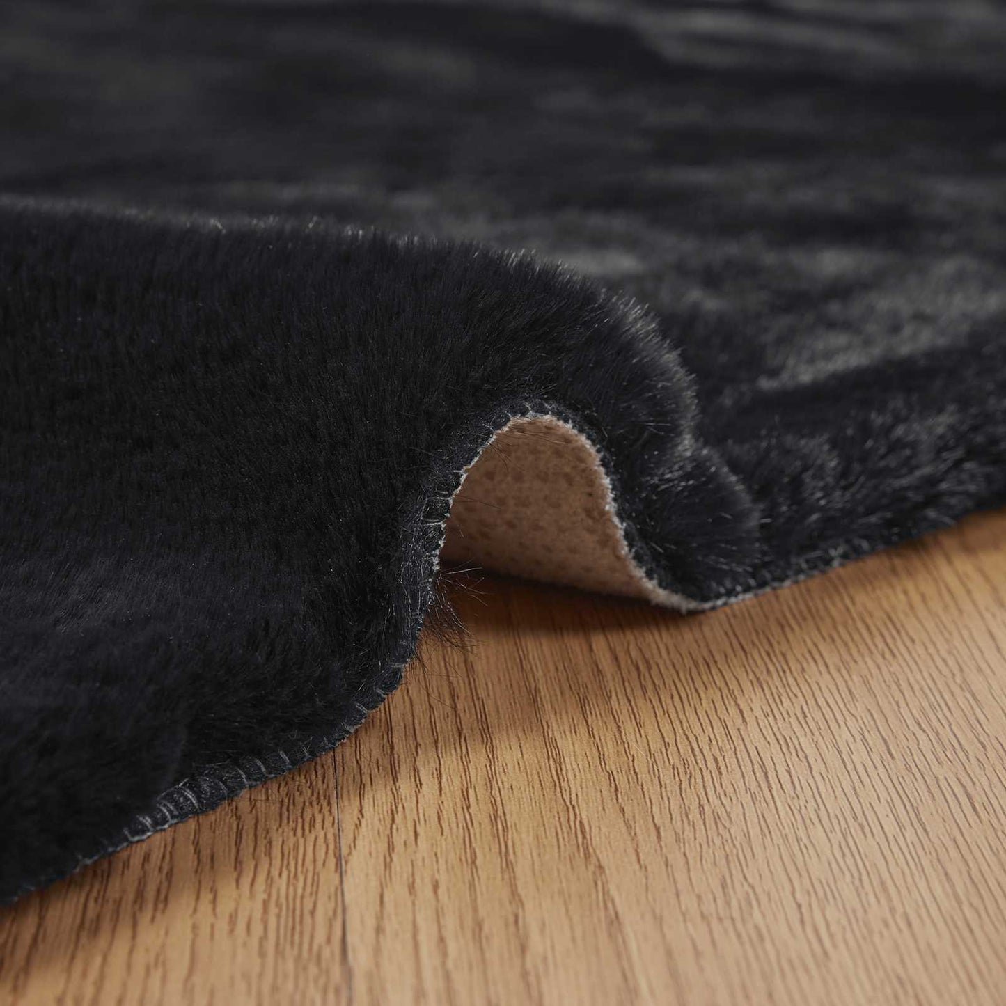 vidaXL Anti-Slip Faux Rabbit Fur Rug OLITE Black 160 x 230 cm 5