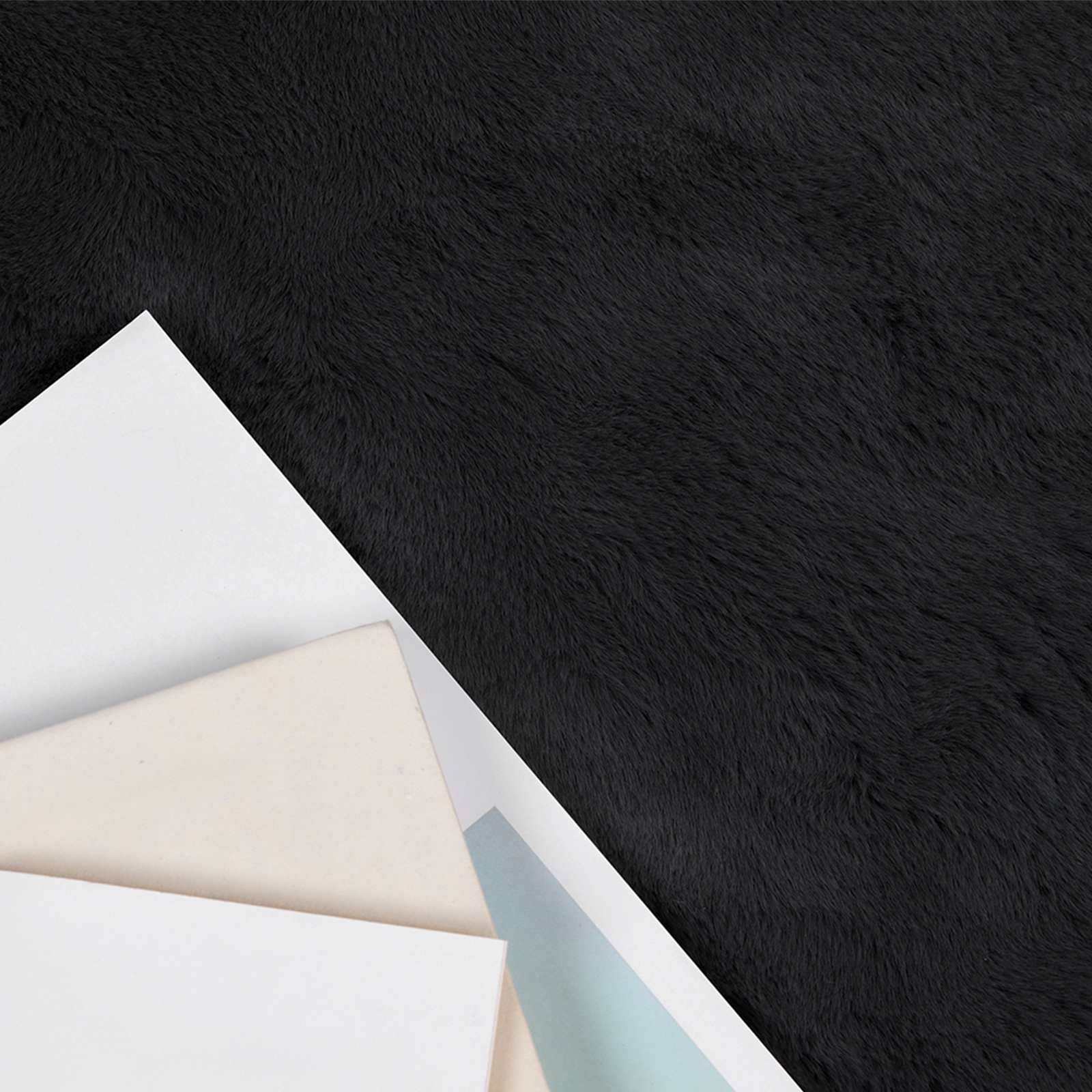 vidaXL Anti-Slip Faux Rabbit Fur Rug OLITE Black 160 x 230 cm 3