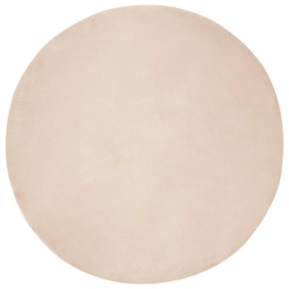 vidaXL Anti-Slip Faux Rabbit Fur Rug OLITE Taupe Ø 200 cm Polyester 2
