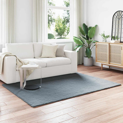 vidaXL Anti-Slip Faux Rabbit Fur Rug OLITE Anthracite 160 x 230 cm 1