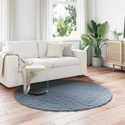 vidaXL Anti-Slip Faux Rabbit Fur Rug OLITE Anthracite Ø 200 cm 1