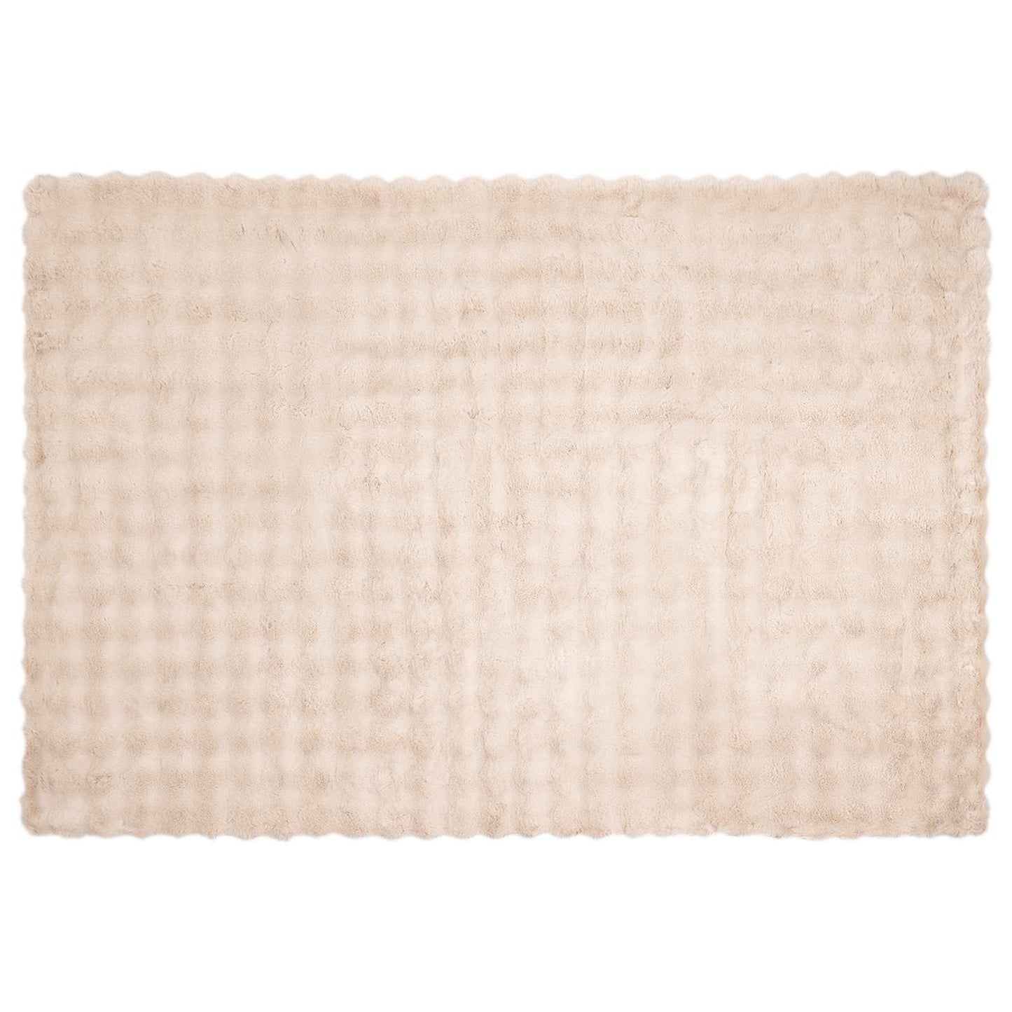 vidaXL Anti-Slip Faux Rabbit Fur Blanket Olite Beige 150 x 220 cm 5