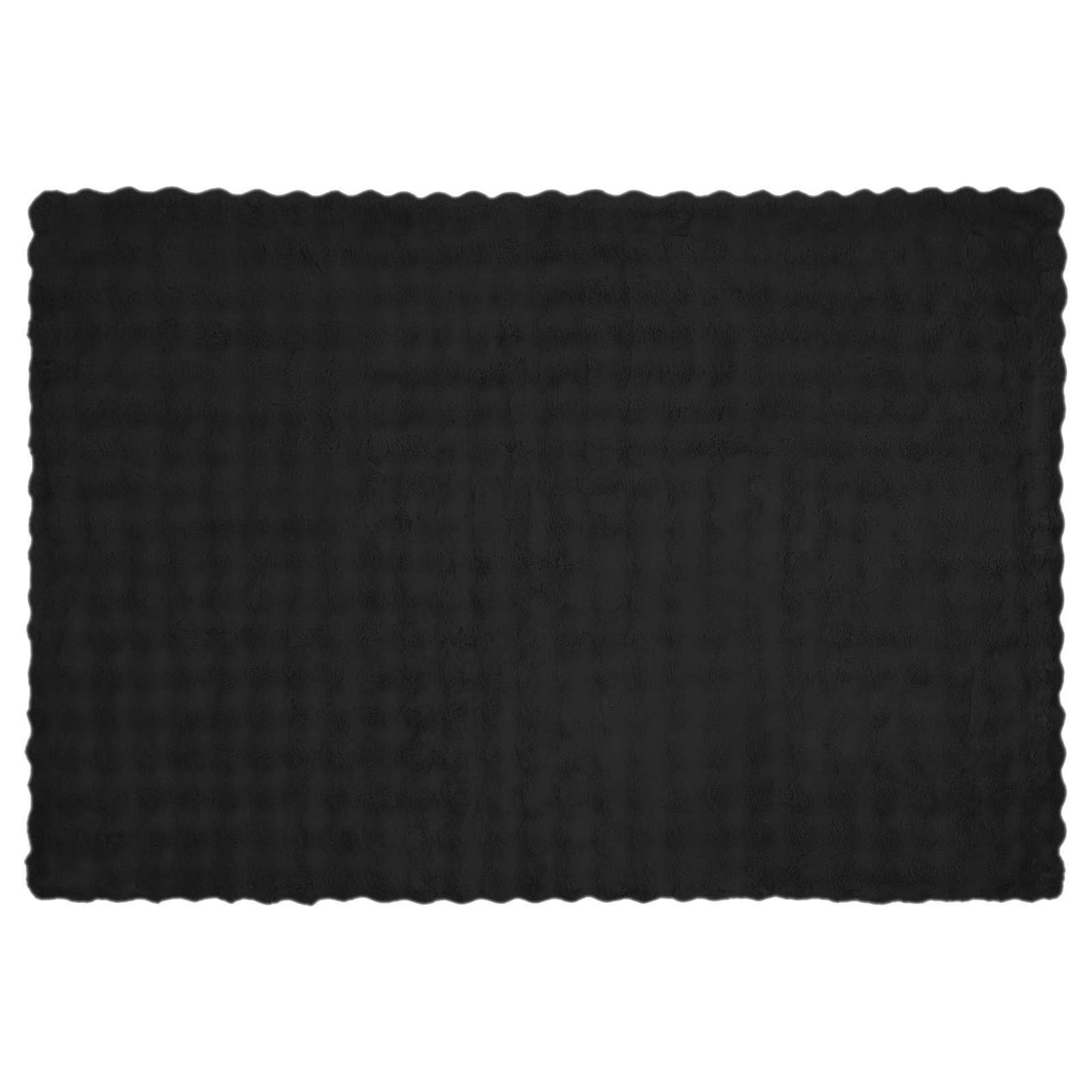 vidaXL Anti-Slip Faux Rabbit Fur Blanket Olite Black 150 x 220 cm 5