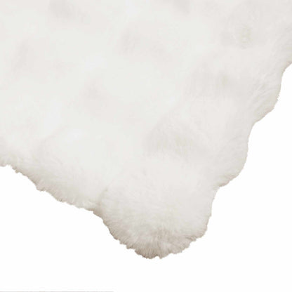 vidaXL Anti-Slip Faux Rabbit Fur Blanket Olite White 150 x 220 cm 6
