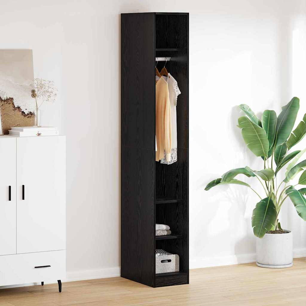 vidaXL Wardrobe Black Oak 50 x 30 x 200 cm Engineered Wood 1