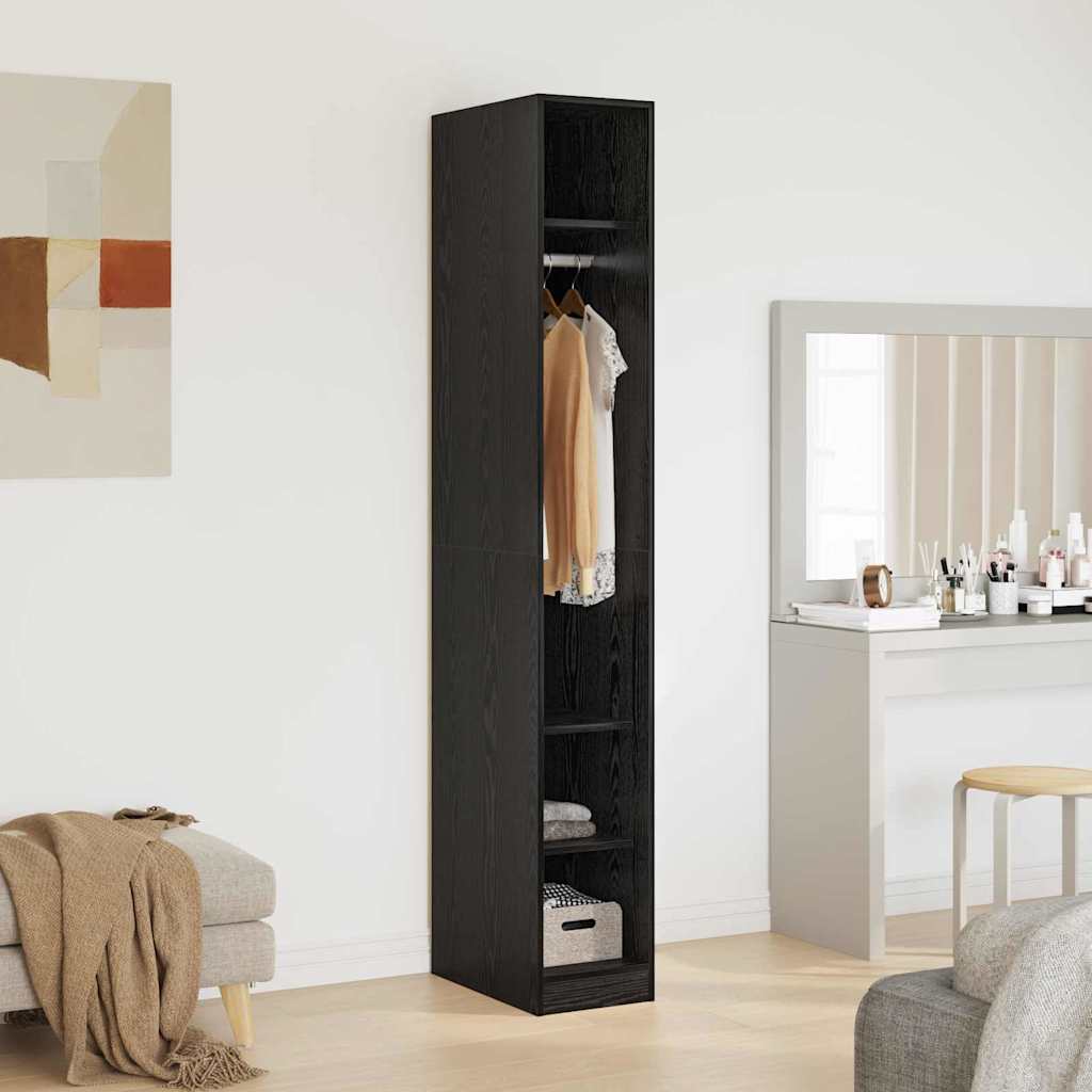 vidaXL Wardrobe Black Oak 50 x 30 x 200 cm Engineered Wood 4