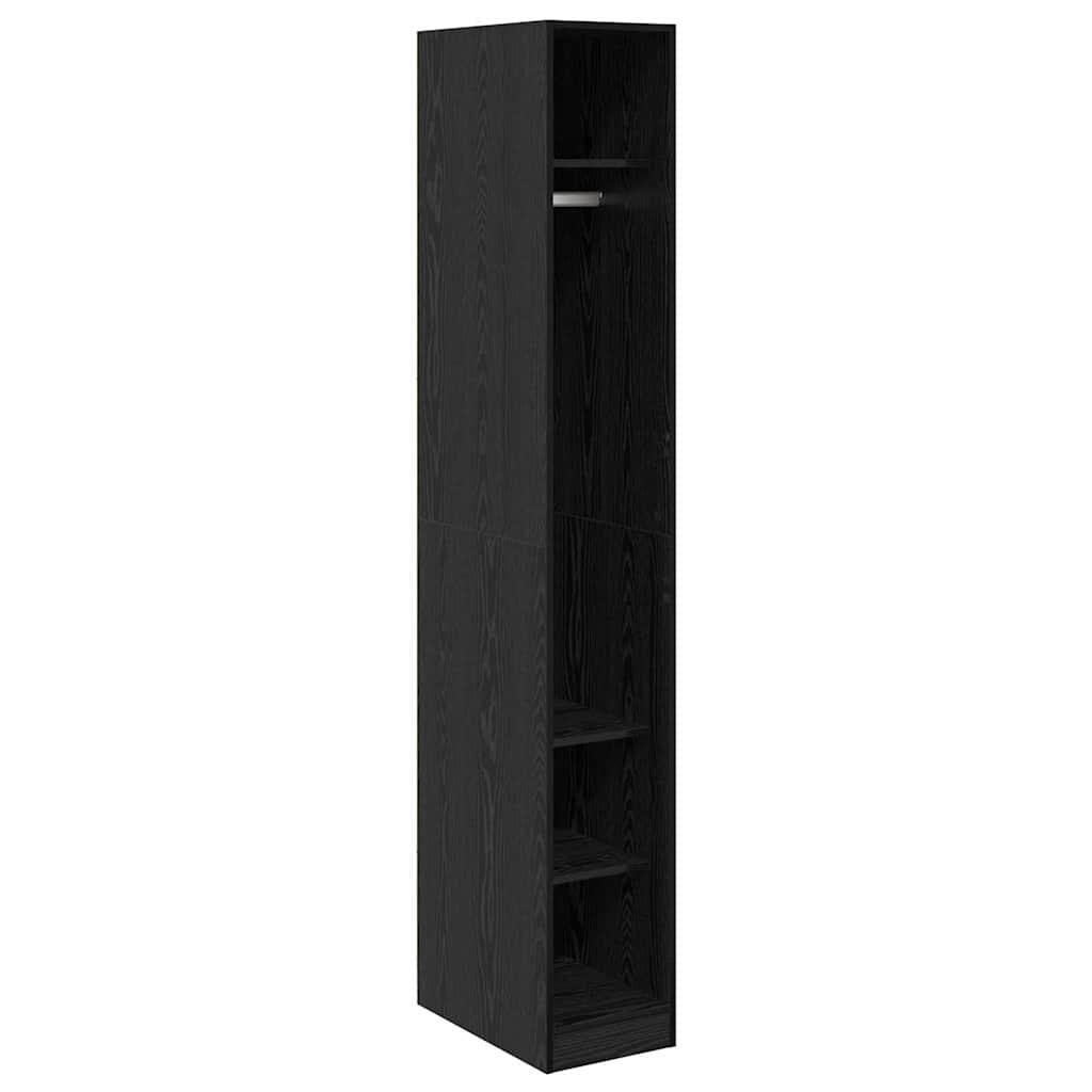 vidaXL Wardrobe Black Oak 50 x 30 x 200 cm Engineered Wood 2