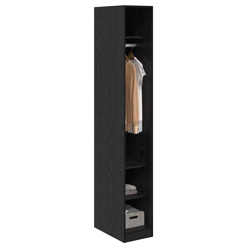 vidaXL Wardrobe Black Oak 50 x 30 x 200 cm Engineered Wood 3