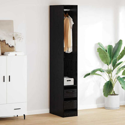 vidaXL Wardrobe Black Oak 50 x 30 x 200 cm Engineered Wood 1