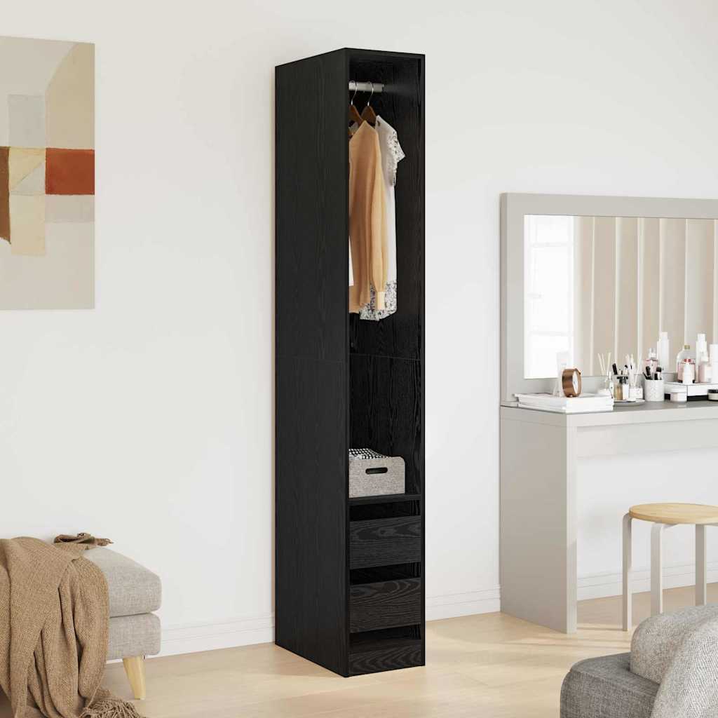 vidaXL Wardrobe Black Oak 50 x 30 x 200 cm Engineered Wood 4