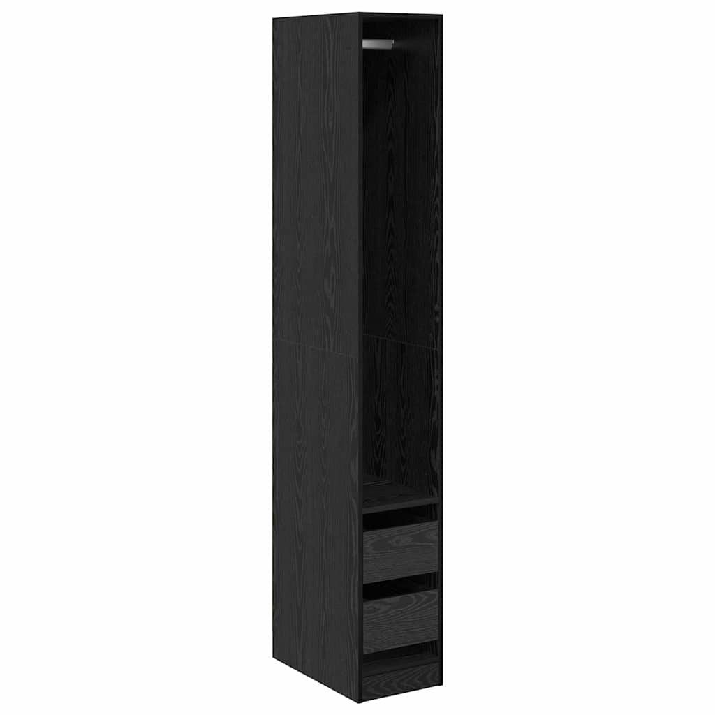 vidaXL Wardrobe Black Oak 50 x 30 x 200 cm Engineered Wood 2