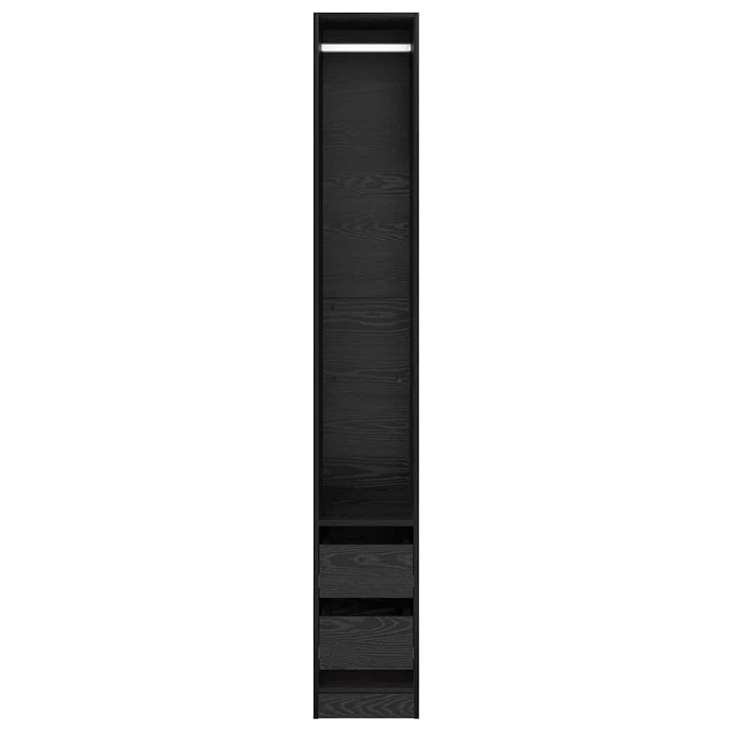 vidaXL Wardrobe Black Oak 50 x 30 x 200 cm Engineered Wood 6