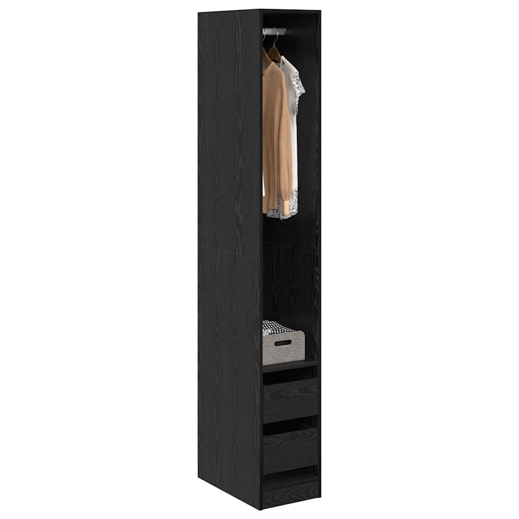 vidaXL Wardrobe Black Oak 50 x 30 x 200 cm Engineered Wood 3