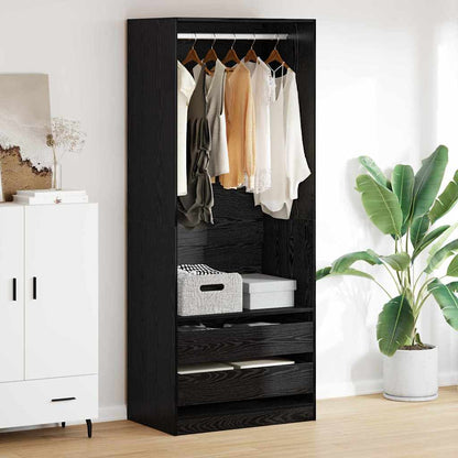 vidaXL Wardrobe Black Oak 80 x 50 x 200 cm Engineered Wood 1