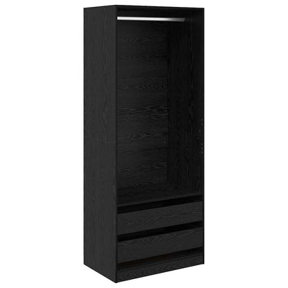vidaXL Wardrobe Black Oak 80 x 50 x 200 cm Engineered Wood 2