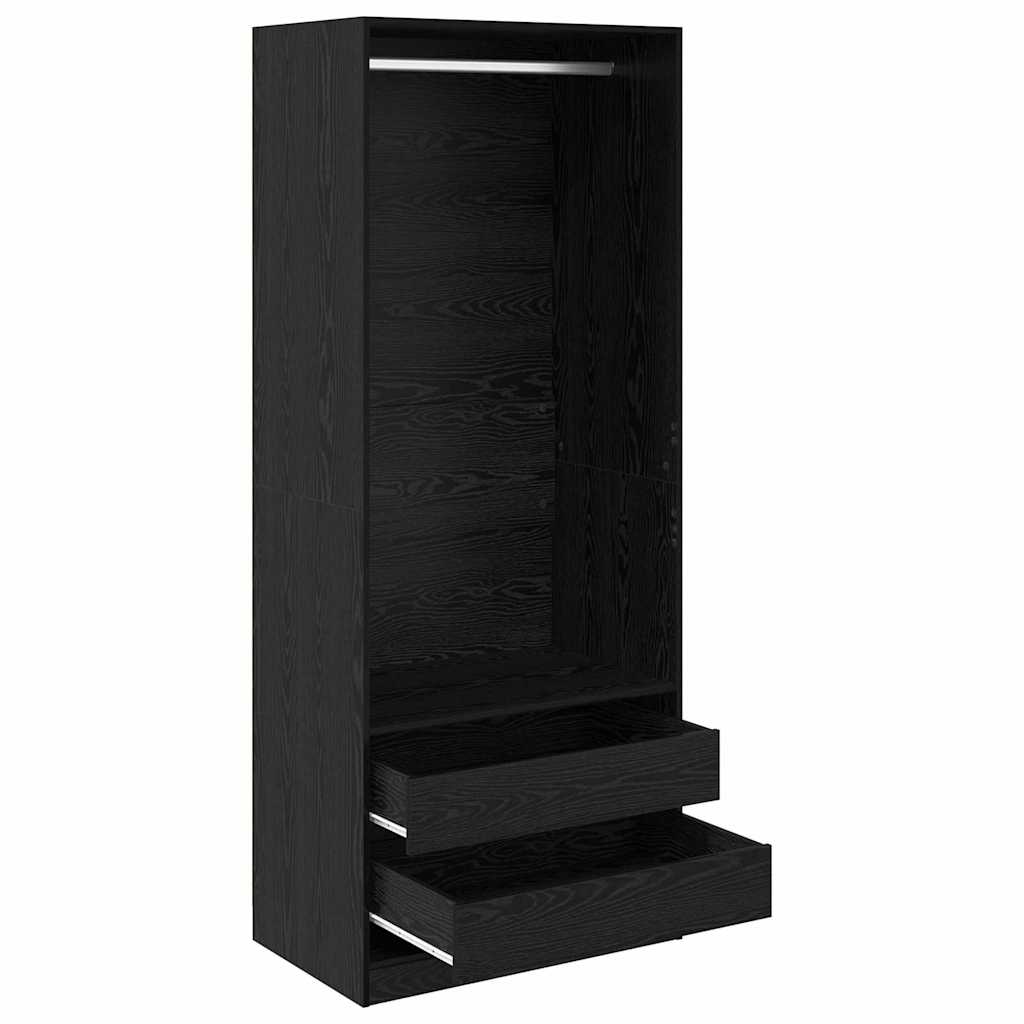 vidaXL Wardrobe Black Oak 80 x 50 x 200 cm Engineered Wood 5