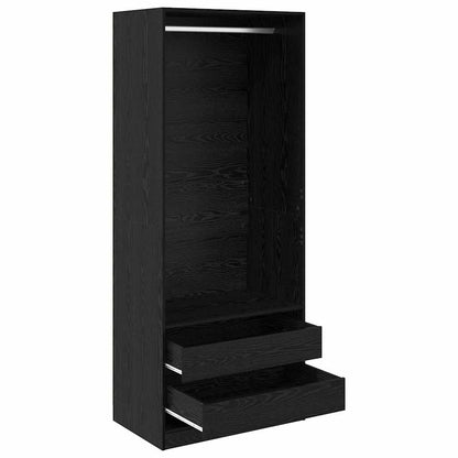 vidaXL Wardrobe Black Oak 80 x 50 x 200 cm Engineered Wood 5
