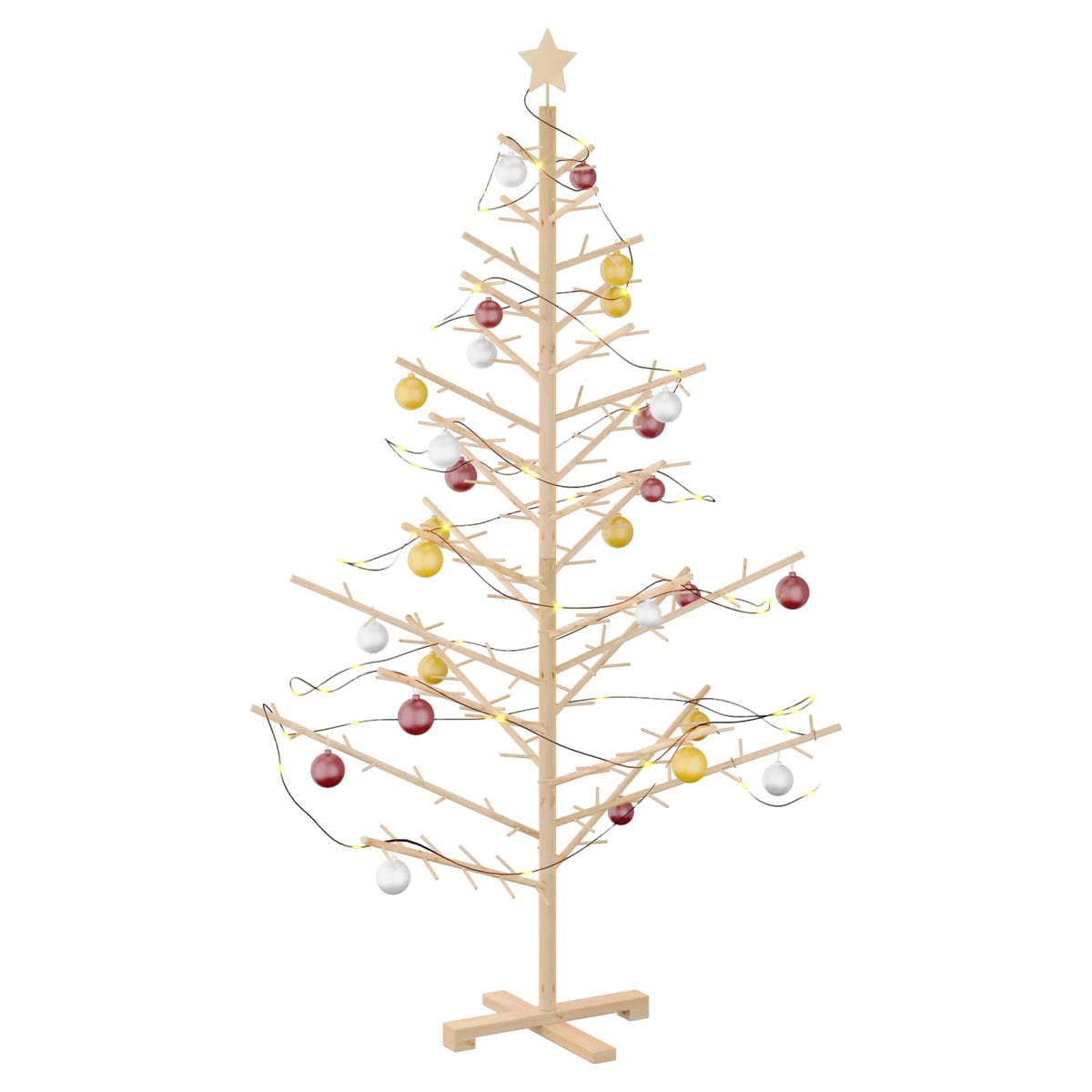 Wooden Christmas Tree KOTKA Bamboo and Solid Pine Wood Natural (unfinished) 180 cm